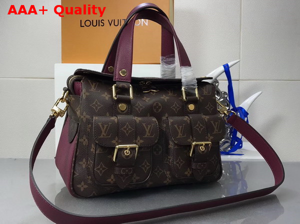 Louis Vuitton Manhattan Monogram Coated Canvas Raisin Cowhide Leather Trim M43482 Replica