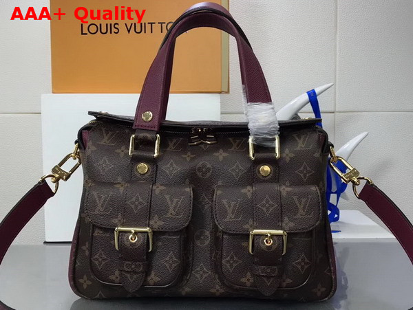 Louis Vuitton Manhattan Monogram Coated Canvas Raisin Cowhide Leather Trim M43482 Replica