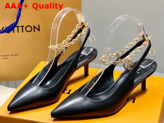 Louis Vuitton Mansion Slback Pump in Black Calf Leather 1A94WI Replica