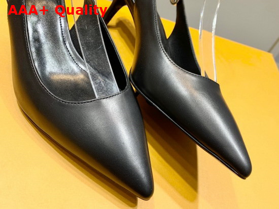 Louis Vuitton Mansion Slback Pump in Black Calf Leather 1A94WI Replica