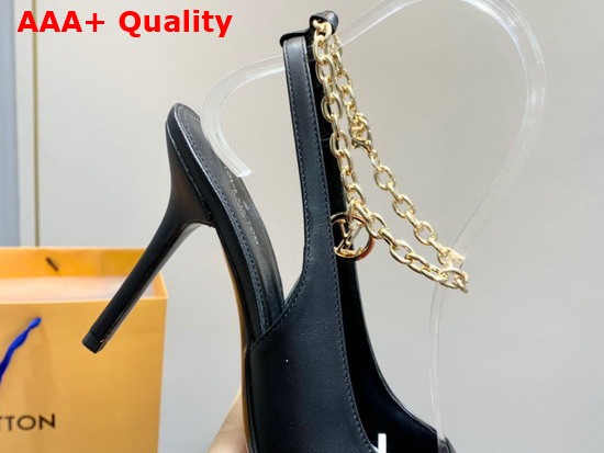 Louis Vuitton Mansion Slingback Pump in Black Calf Leather 1A964M Replica