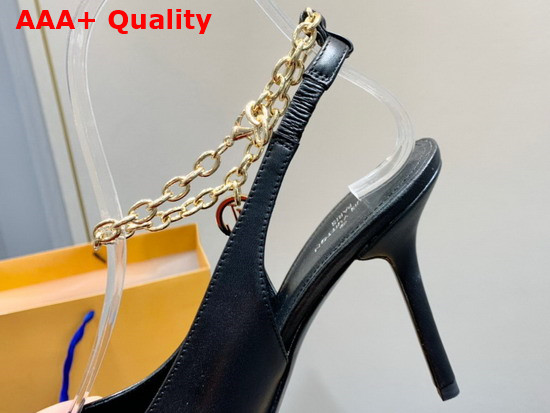 Louis Vuitton Mansion Slingback Pump in Black Calf Leather 1A964M Replica