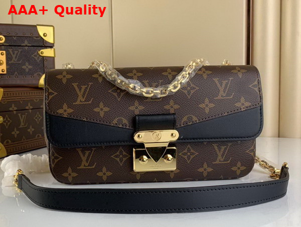 Louis Vuitton Marceau Chain Handbag Black Monogram Coated Canvas and Cowhide Leather M46126 Replica