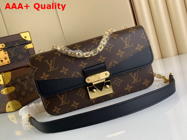 Louis Vuitton Marceau Chain Handbag Black Monogram Coated Canvas and Cowhide Leather M46126 Replica