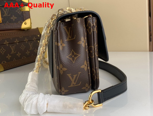 Louis Vuitton Marceau Chain Handbag Black Monogram Coated Canvas and Cowhide Leather M46126 Replica