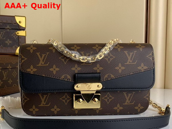 Louis Vuitton Marceau Chain Handbag Black Monogram Coated Canvas and Cowhide Leather M46126 Replica