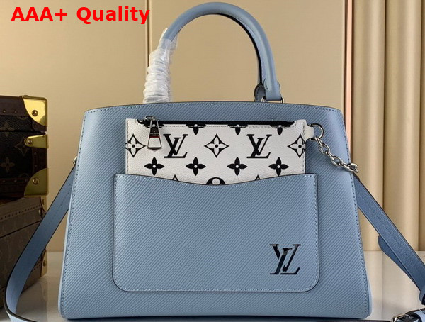 Louis Vuitton Marelle Tote MM Bleu Nuage Epi Leather Replica