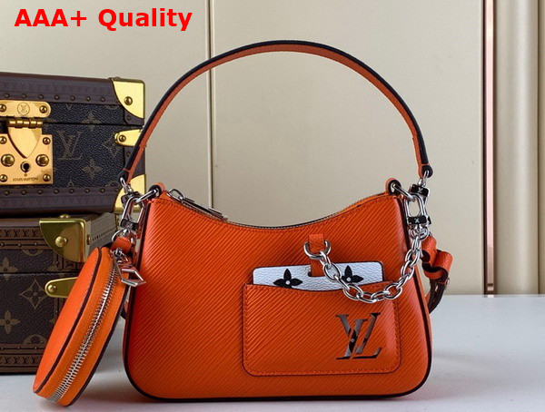 Louis Vuitton Marellini Handbag in Orange Minnesota Epi Grained Cowhide Leather M22736 Replica