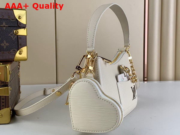 Louis Vuitton Marellini Handbag in Quartz White Epi Grained Cowhide Leather M22941 Replica