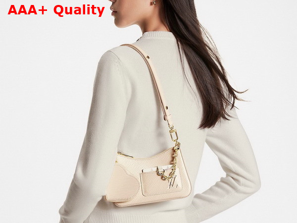 Louis Vuitton Marellini Handbag in Quartz White Epi Grained Cowhide Leather M22941 Replica