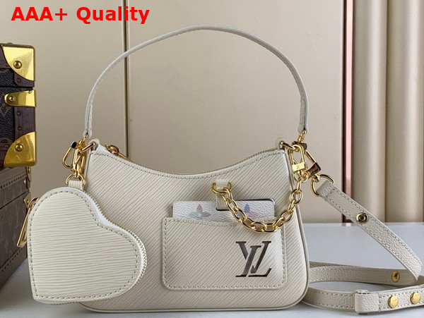 Louis Vuitton Marellini Handbag in Quartz White Epi Grained Cowhide Leather M22941 Replica