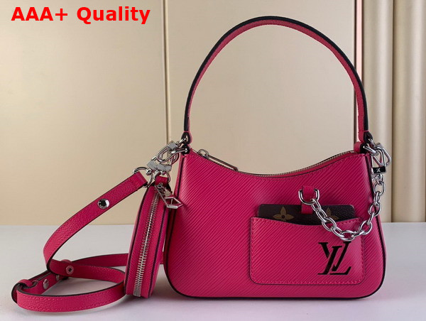 Louis Vuitton Marellini Handbag in Rose Miami Pink Epi Grained Cowhide Leather M21091 Replica