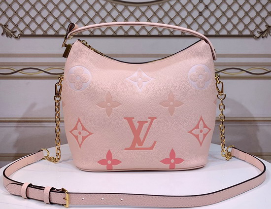 Louis Vuitton Marshmallow Hobo Bag Bouton de Rose Monogram Empreinte Leather with an Oversized and Gradient Monogram Pattern M45697 Replica