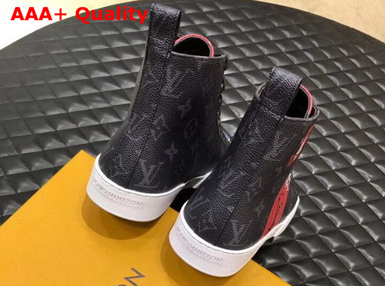 Louis Vuitton Match Up Trainer Boot Monogran Eclipse Canvas with Printed Patches Replica