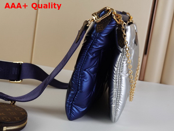 Louis Vuitton Maxi Multi Pochette Accessoires Navy Blue and Silver Recycled Nylon M21057 Replica