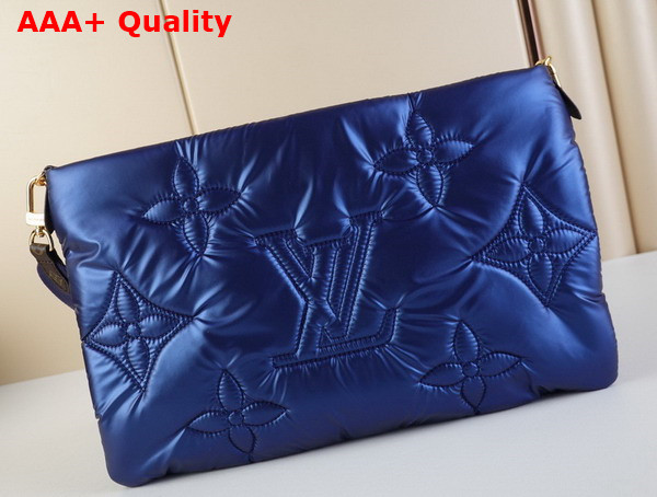 Louis Vuitton Maxi Multi Pochette Accessoires Navy Blue and Silver Recycled Nylon M21057 Replica