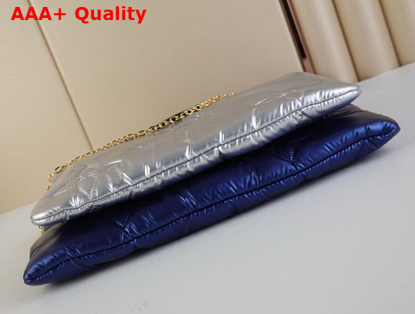 Louis Vuitton Maxi Multi Pochette Accessoires Navy Blue and Silver Recycled Nylon M21057 Replica