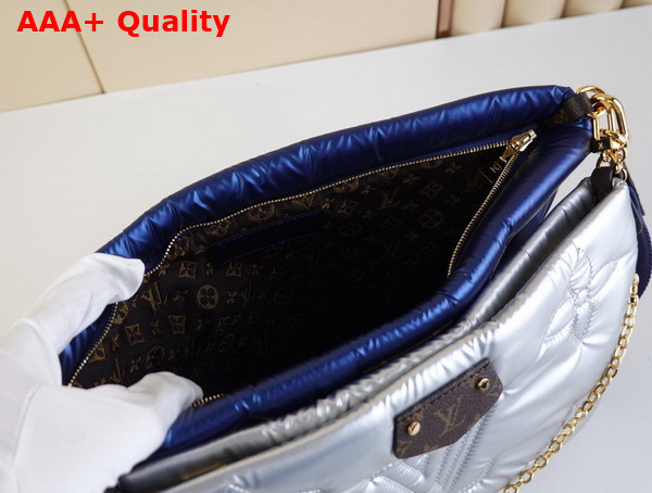 Louis Vuitton Maxi Multi Pochette Accessoires Navy Blue and Silver Recycled Nylon M21057 Replica