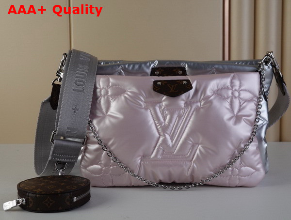 Louis Vuitton Maxi Multi Pochette Accessoires Silver and Pale Pink Recycled Nylon M21056 Replica