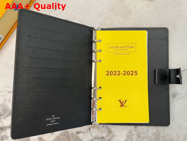 Louis Vuitton Medium Ring Agenda Cover Black Epi Leather Replica