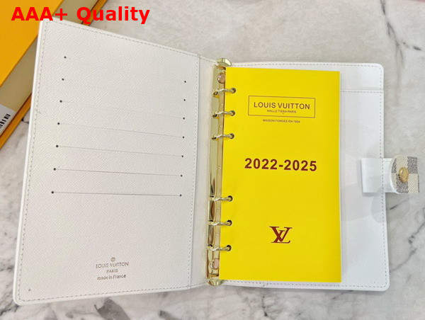 Louis Vuitton Medium Ring Agenda Cover Damier Azur Canvas Replica