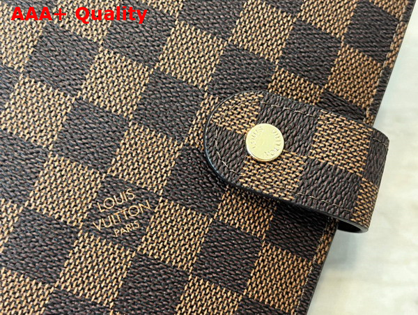 Louis Vuitton Medium Ring Agenda Cover Damier Ebene Canvas R20240 Replica