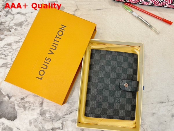 Louis Vuitton Medium Ring Agenda Cover Damier Graphite Canvas R20242 Replica