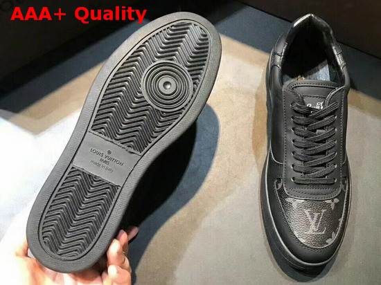 Louis Vuitton Men Rivoli Trainer Black Plain Calf Leather and Monogram Canvas Replica