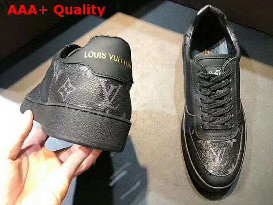 Louis Vuitton Men Rivoli Trainer Black Plain Calf Leather and Monogram Canvas Replica