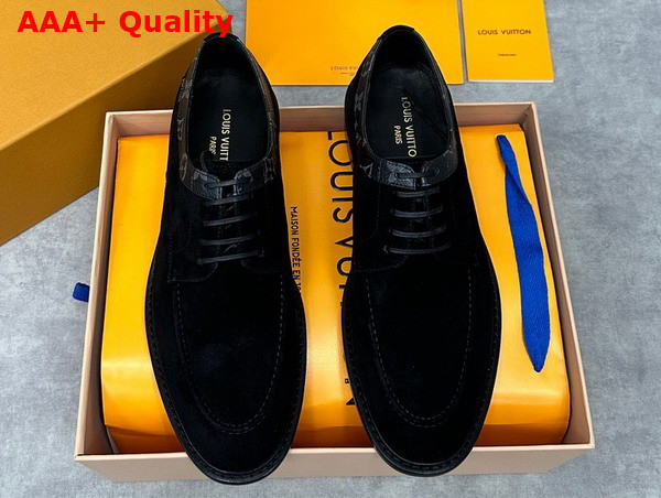 Louis Vuitton Mens Derby in Black Suede Leather Replica