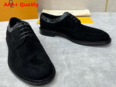 Louis Vuitton Mens Derby in Black Suede Leather Replica