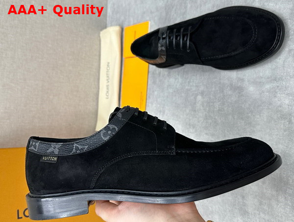 Louis Vuitton Mens Derby in Black Suede Leather Replica