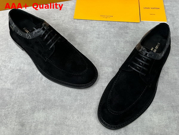 Louis Vuitton Mens Derby in Black Suede Leather Replica