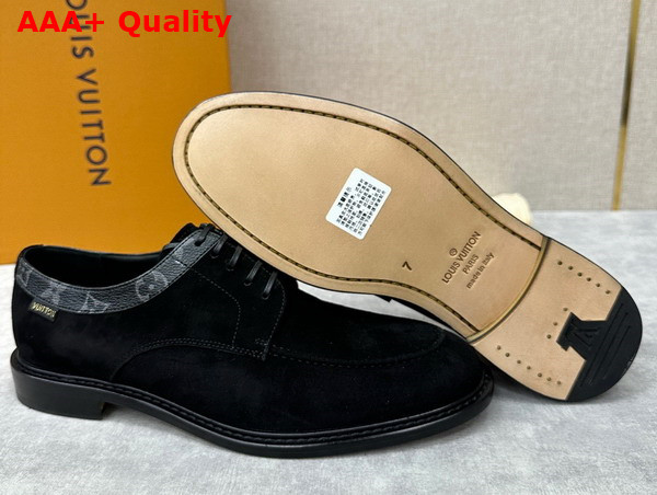 Louis Vuitton Mens Derby in Black Suede Leather Replica