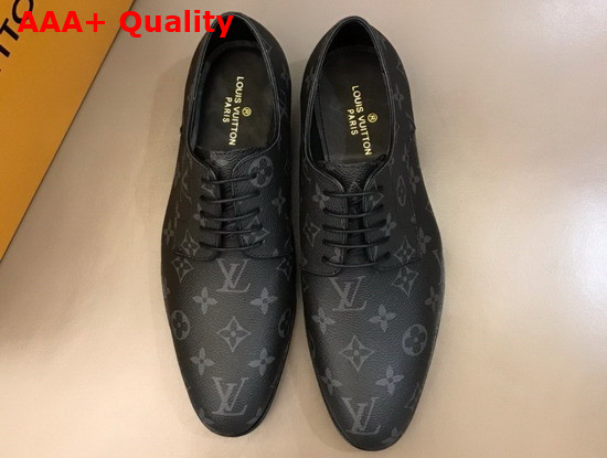 Louis Vuitton Mens Derby in Monogram Eclipse Canvas Replica