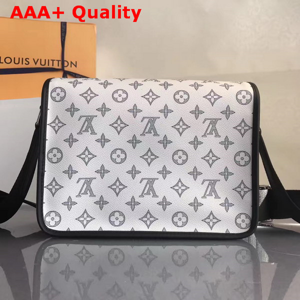 Louis Vuitton Messenger PM White Monogram Canvas with Black Cowhide Leather Trim Replica