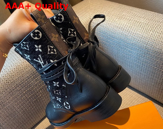 Louis Vuitton Metropolis Flat Ranger Black and White Monogram Velvet with Black Calf Leather 1A95Z6 Replica