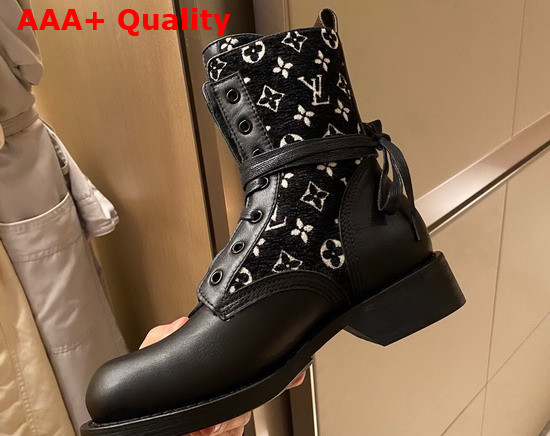 Louis Vuitton Metropolis Flat Ranger Black and White Monogram Velvet with Black Calf Leather 1A95Z6 Replica