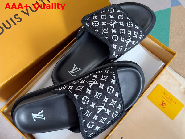 Louis Vuitton Miami Mule in Black Mini Monogram Textile 1ABFTT Replica