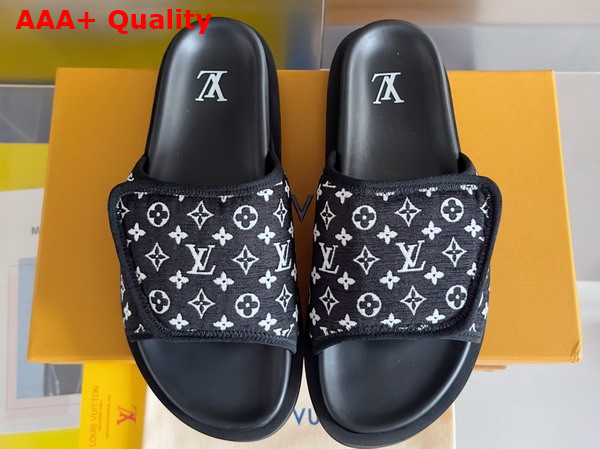 Louis Vuitton Miami Mule in Black Mini Monogram Textile 1ABFTT Replica