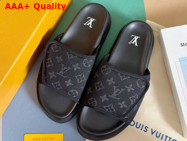 Louis Vuitton Miami Mule in Black Monogram Denim Replica