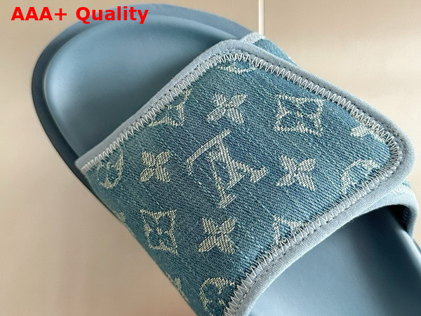 Louis Vuitton Miami Mule in Blue Monogram Denim Replica