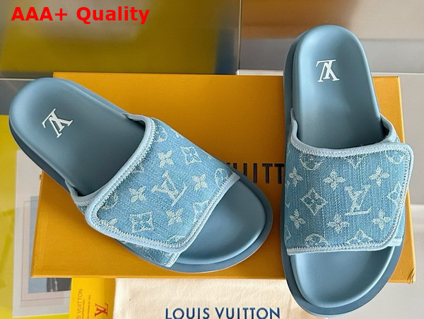 Louis Vuitton Miami Mule in Blue Monogram Denim Replica