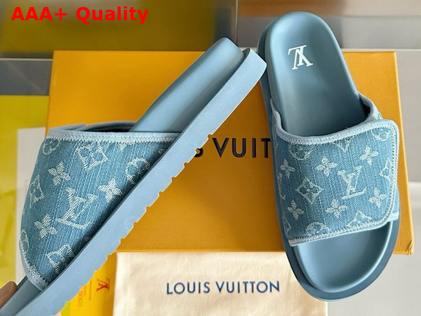 Louis Vuitton Miami Mule in Blue Monogram Denim Replica