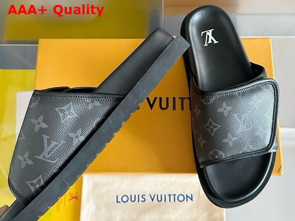 Louis Vuitton Miami Mule in Monogram Eclipse Canvas Replica