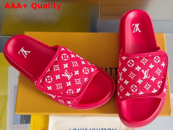 Louis Vuitton Miami Mule in Red Mini Monogram Textile 1ABFU8 Replica