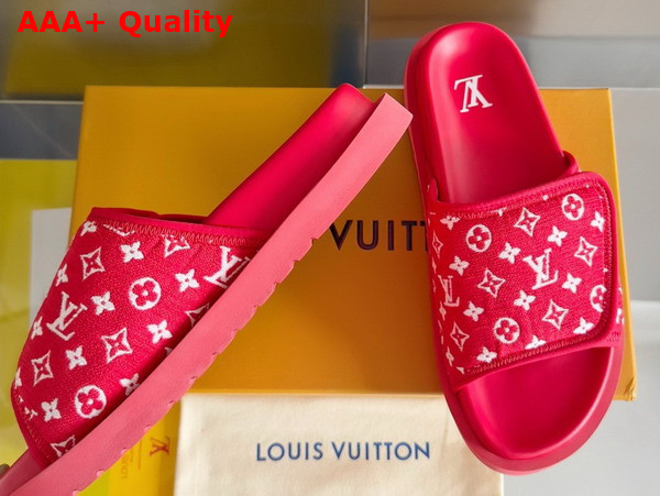 Louis Vuitton Miami Mule in Red Mini Monogram Textile 1ABFU8 Replica