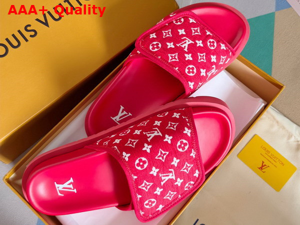 Louis Vuitton Miami Mule in Red Mini Monogram Textile 1ABFU8 Replica