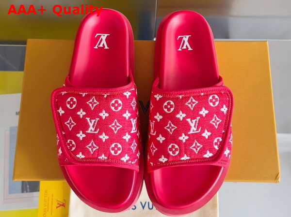 Louis Vuitton Miami Mule in Red Mini Monogram Textile 1ABFU8 Replica