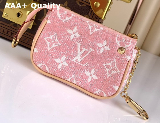 Louis Vuitton Micro Pochette Accessoires Pink Monogram Jacquard Denim M81176 Replica